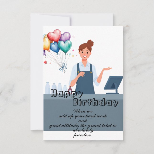 Tarjeta Cumpleaños de los cajeros  (Anverso)