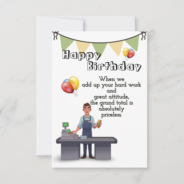 Tarjeta Cumpleaños de los cajeros  (Anverso)