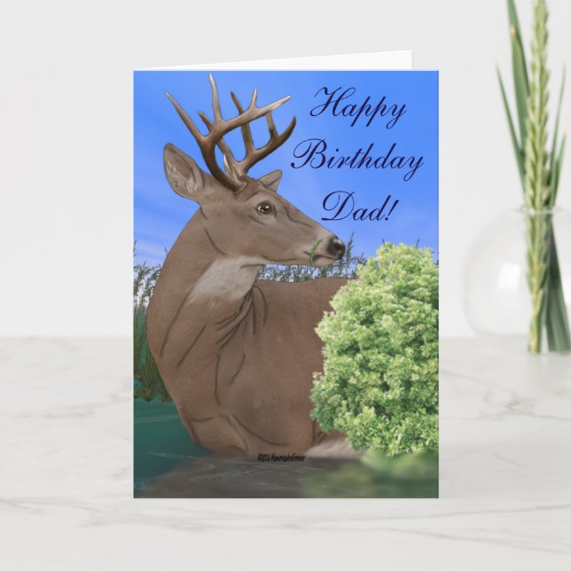 Tarjeta Cumpleaños de los ciervos del dólar del Whitetail (Anverso)