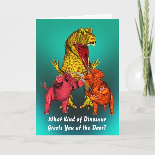 Tarjeta Cumpleaños de los dinosaurios (Anverso)