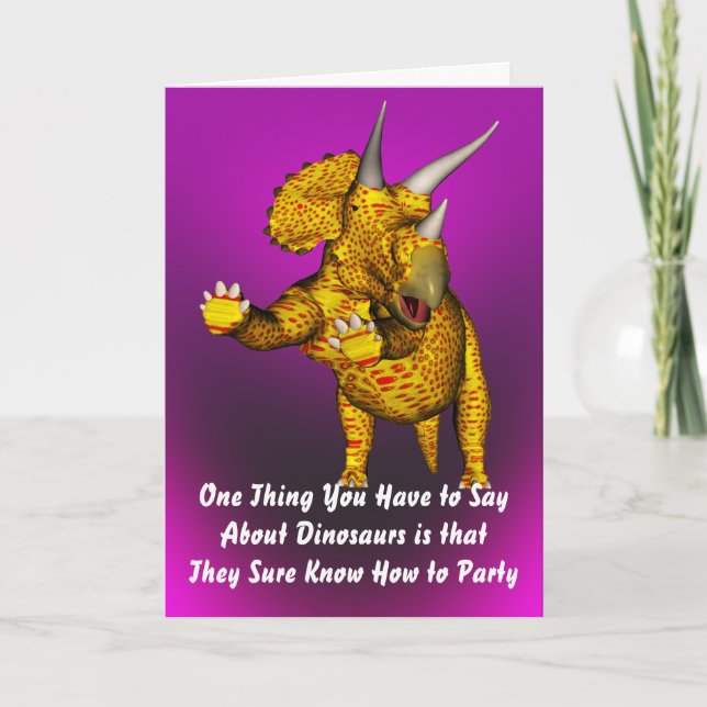 Tarjeta Cumpleaños de los dinosaurios (Anverso)