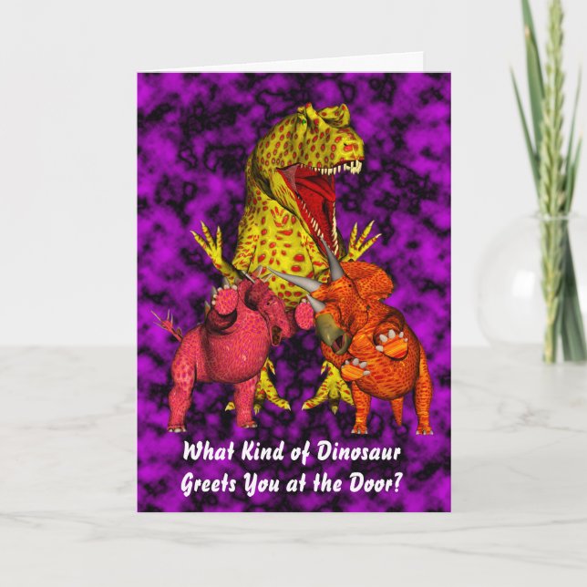Tarjeta Cumpleaños de los dinosaurios (Anverso)