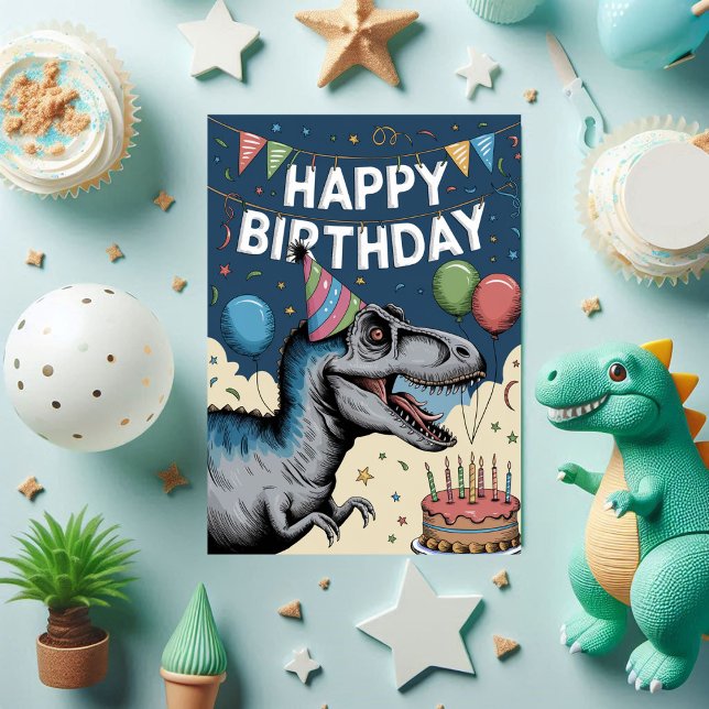 Tarjeta Cumpleaños de los dinosaurios divertidos (Fun Dinosaur Birthday Card)