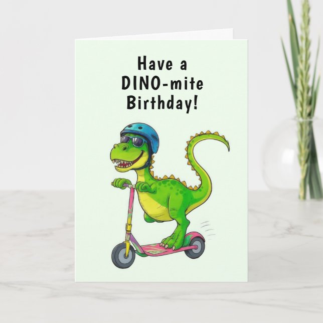 Tarjeta Cumpleaños de los dinosaurios verdes de Guay (Anverso)