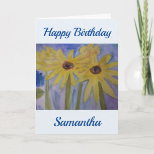 Tarjeta Cumpleaños de los girasoles amarillos de verano