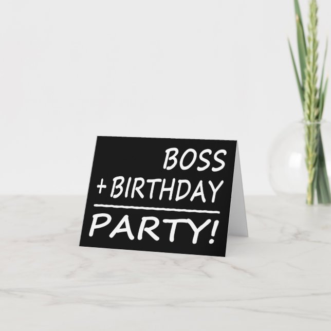 Tarjeta Cumpleaños de los jefes: Boss + Cumpleaños = (Anverso)