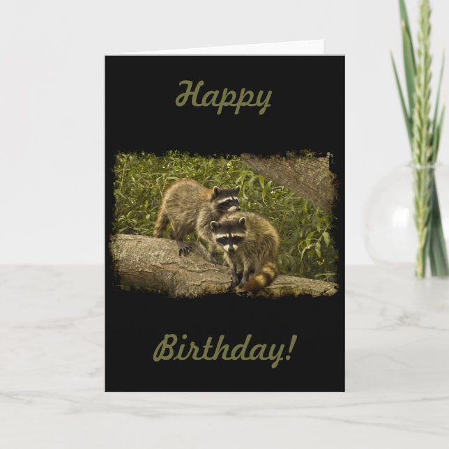 Tarjeta Cumpleaños de los mapaches (Anverso)