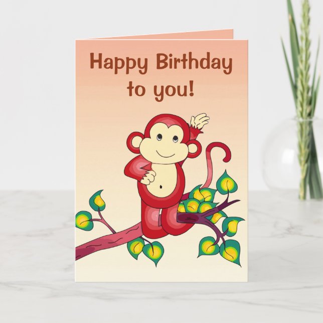 Tarjeta Cumpleaños de los monos rojos (Anverso)