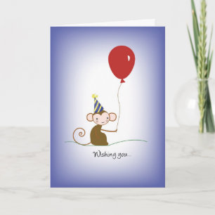 Tarjeta Cumpleaños de los monos y los globos