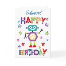Cumpleaños de los niños de Cute Robot