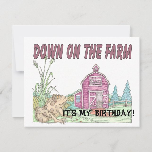 Tarjeta Cumpleaños de los Niños de la Granja (Anverso)