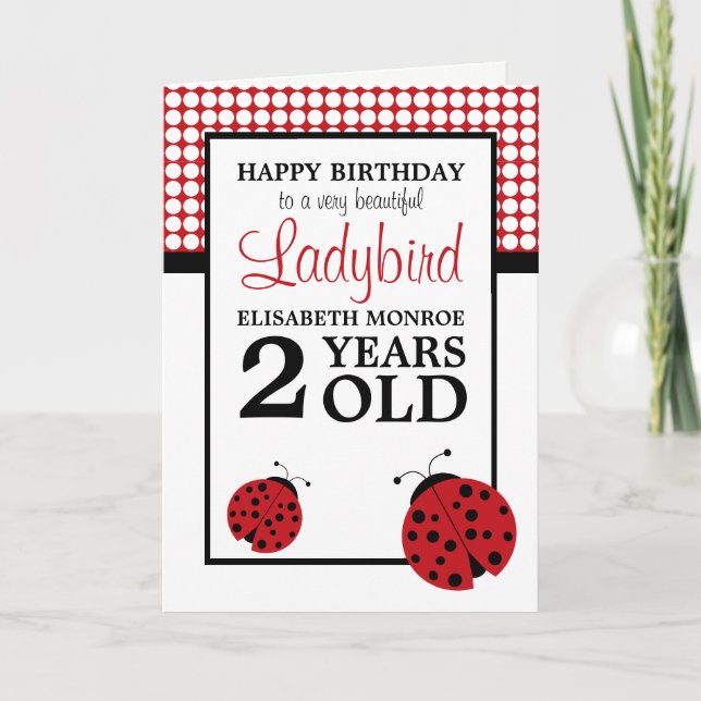 Tarjeta Cumpleaños de los niños de Red Ladybug (Anverso)