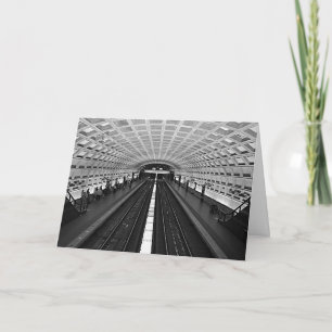 Tarjeta Cumpleaños de los Rieles de la Estación de Metro d