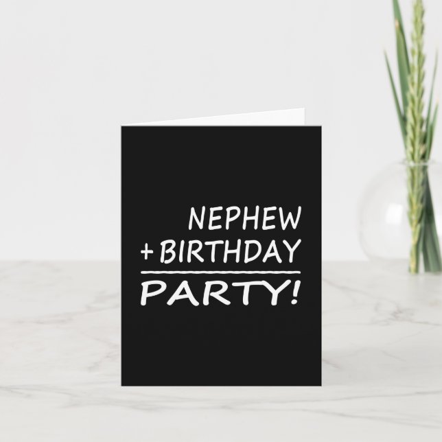 Tarjeta Cumpleaños de los sobrinos: Sobrino + Cumpleaños = (Anverso)