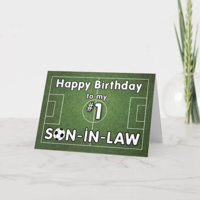 Tarjeta Cumpleaños de los suegros en el fútbol con el camp (Anverso)