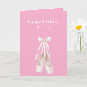 Tarjeta Cumpleaños de los zapatos de ballet rosado