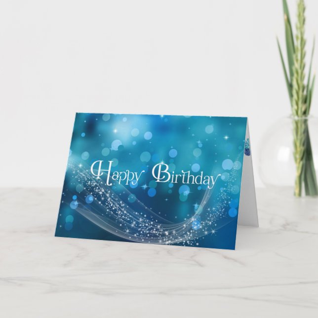 Tarjeta cumpleaños de luces de bokek brillantes (Anverso)