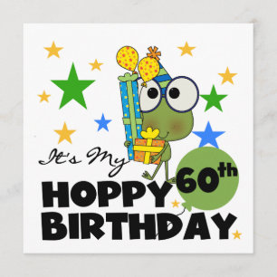 Tarjeta Cumpleaños de lúpulo de Froggie 60.o
