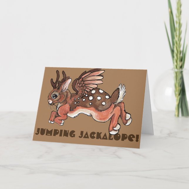 Tarjeta ¡Cumpleaños de lúpulo de Jackalope! (Anverso)