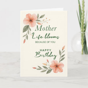 Tarjeta Cumpleaños de Madre La Vida Florece Gracias a Ti F