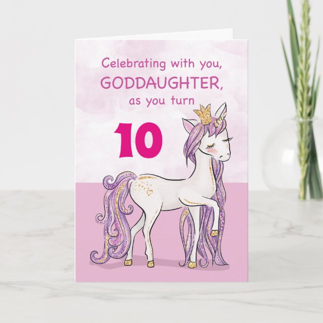 Tarjeta Cumpleaños de Madrina de Edad Personalizada Caball (Anverso)