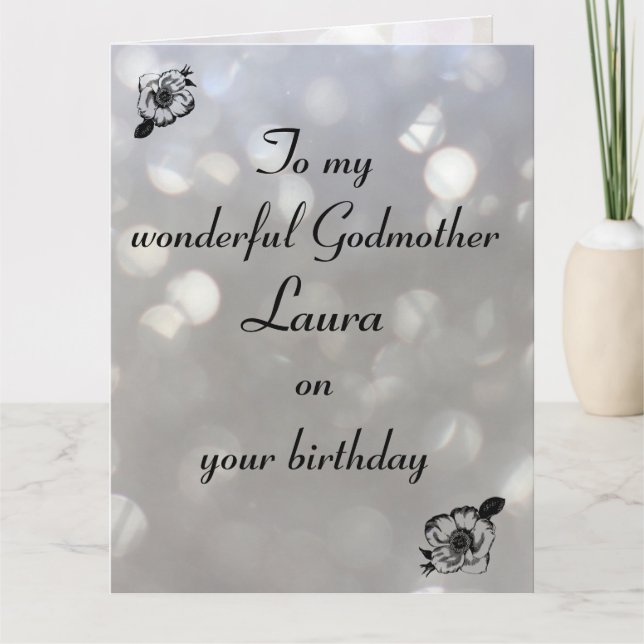 Tarjeta Cumpleaños de Madrina Personalizada (Anverso)