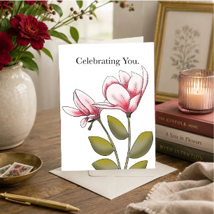 Tarjeta Cumpleaños de Magnolia Sonrojada