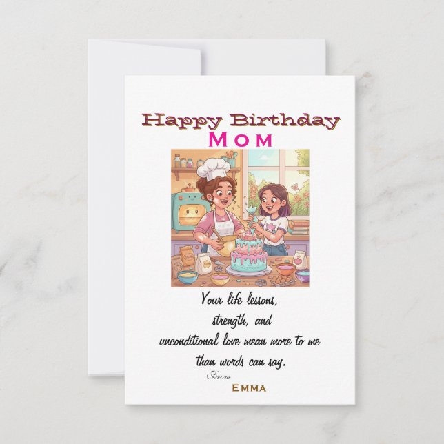 Tarjeta Cumpleaños de mamá (Anverso)