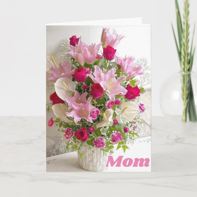 TARJETA **CUMPLEAÑOS DE MAMÁ** BOUQUET PARA TU DÍA! (Anverso)