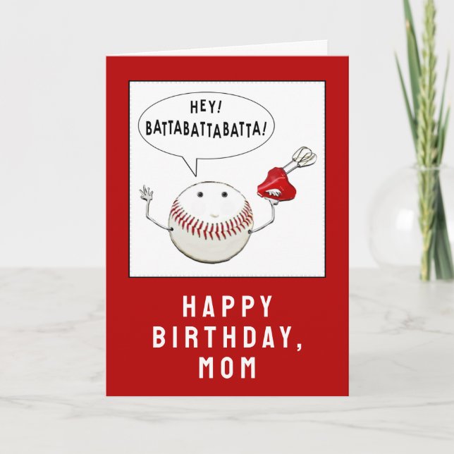 Tarjeta Cumpleaños de Mamá de Béisbol (Anverso)