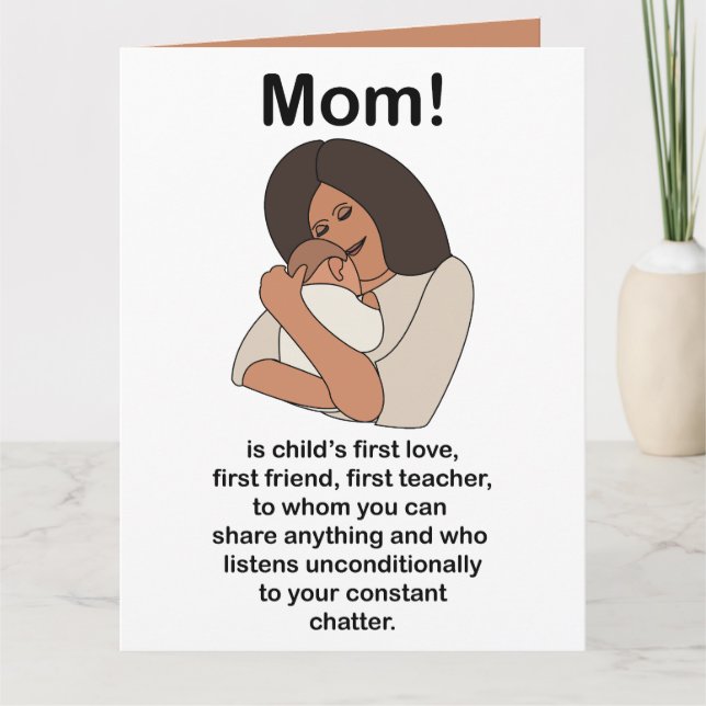 Tarjeta Cumpleaños de Mamá Mami Madre Cita (Anverso)