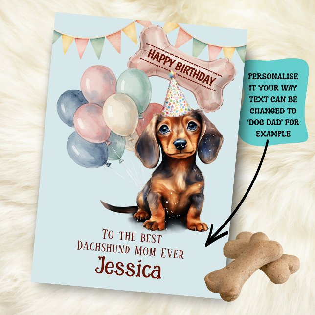 Tarjeta Cumpleaños de Mamá/Papá de Dachshund  (Subido por el creador)