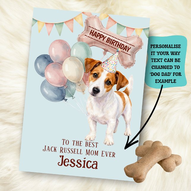Tarjeta Cumpleaños de Mamá/Papá de Perro Jack Russell (Subido por el creador)