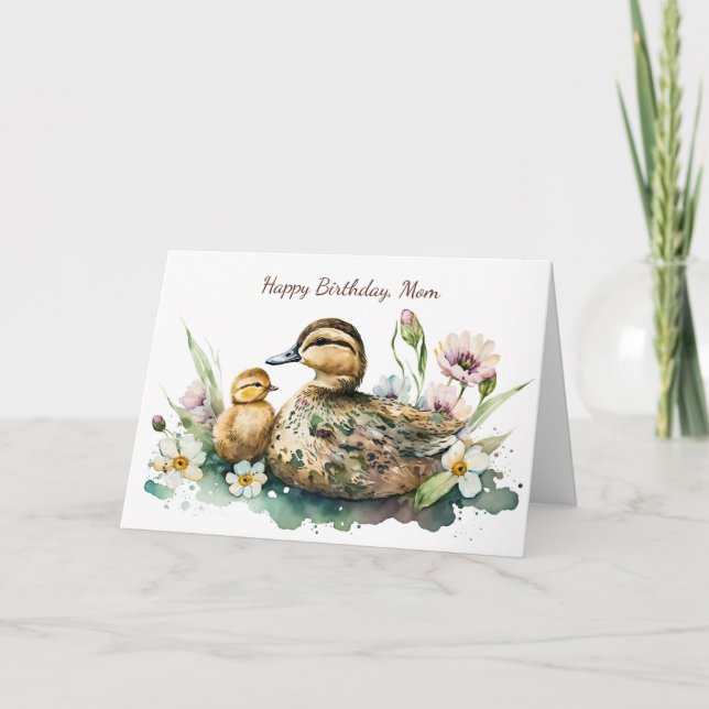 Tarjeta Cumpleaños de Mamá Pata y Patito (Anverso)