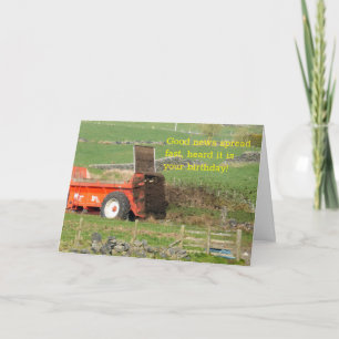 Tarjeta Cumpleaños de Manure spreader