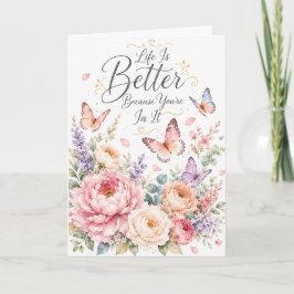 Tarjeta Cumpleaños de Mariposa La Vida Es Mejor