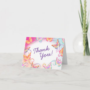 Tarjeta Cumpleaños de Mariposa para Niños Gracias