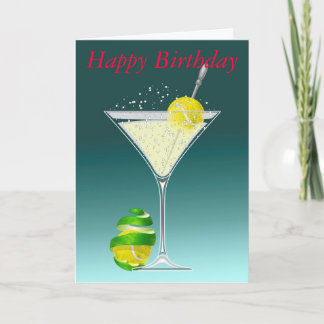 Tarjeta Cumpleaños de Martini del tenis feliz