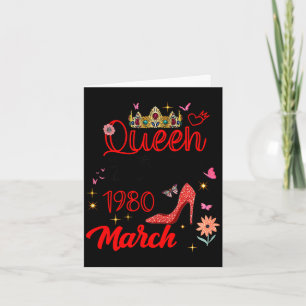 Tarjeta cumpleaños de marzo de 1980 esta reina nació en ma
