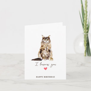 Tarjeta Cumpleaños de mascotas de mamá y papá gato Maine C