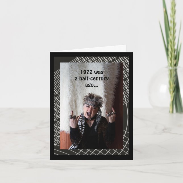 Tarjeta Cumpleaños de Medio Siglo Divertido (Anverso)