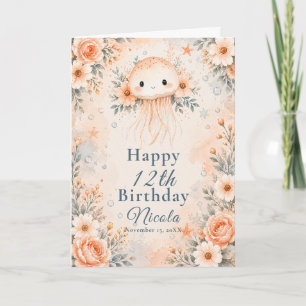 Tarjeta Cumpleaños de Medusa Floral