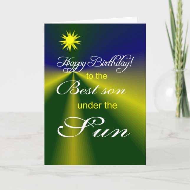 Tarjeta cumpleaños de mejor hijo (Anverso)