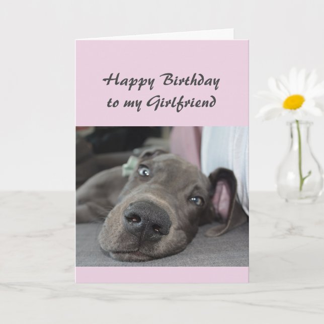 Tarjeta Cumpleaños de mi novia Perro divertido Relajar el  (Planta pequeña)