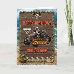 Tarjeta Cumpleaños de Monster Jam - La Maldición del Pirat