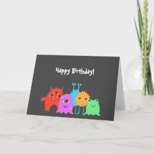 Tarjeta Cumpleaños de Monstruo Cute