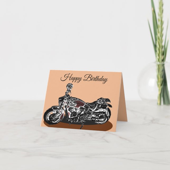 Tarjeta Cumpleaños de Moto India (Anverso)