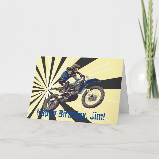 Tarjeta Cumpleaños de Motorcross (Anverso)