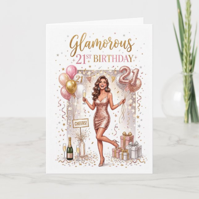 Tarjeta Cumpleaños de mujer de 21 años (Anverso)