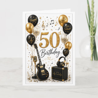 Tarjeta Cumpleaños de Música 50